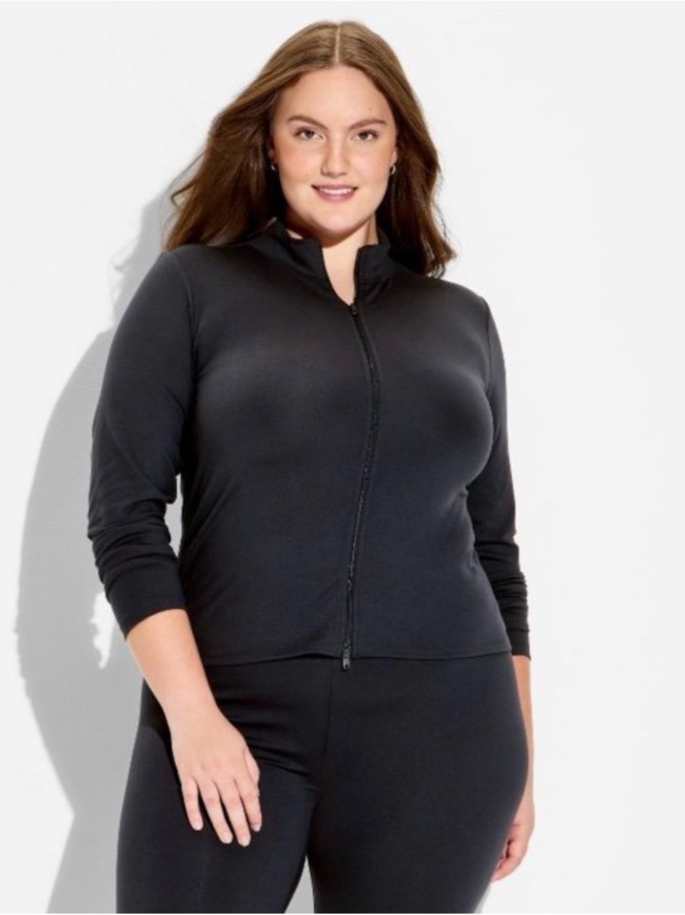 ButterBliss Navy Long-Sleeve Full Zip Jacket Size XL